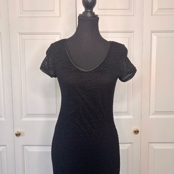 JSC Black Crochet Long Dress Size 6 -Like New - Picture 6 of 12